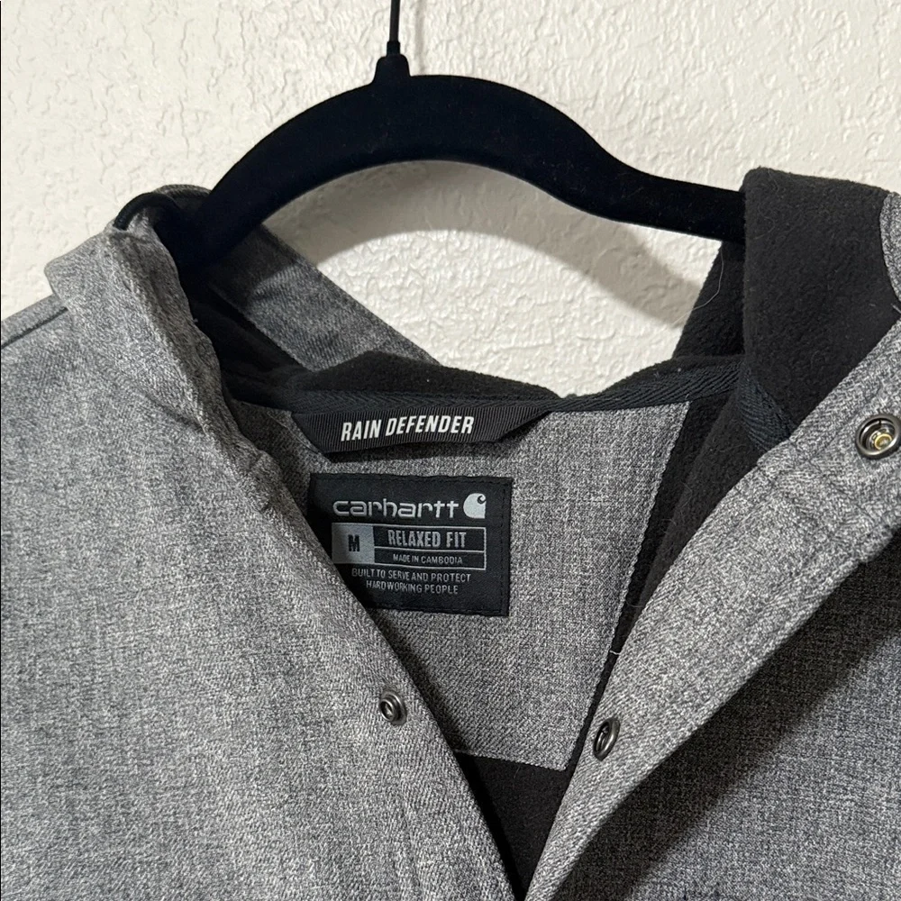 Carhartt Men's Charcoal Hooded Shirt Jacket